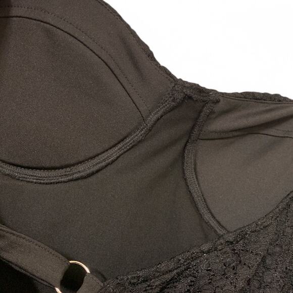 White Birch Plus Size 3X Black Lace Bodysuit - Picture 7 of 7